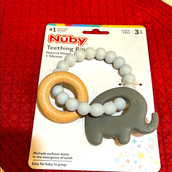 Gray and Tan Learning Toy with Wooden Ring - Picture 1 of 2